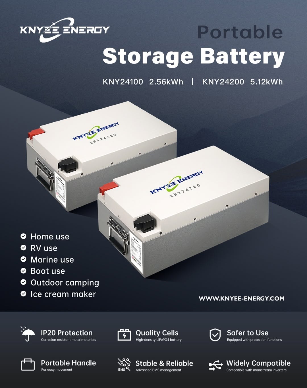 Knyee 24V 100A Lithium Battery