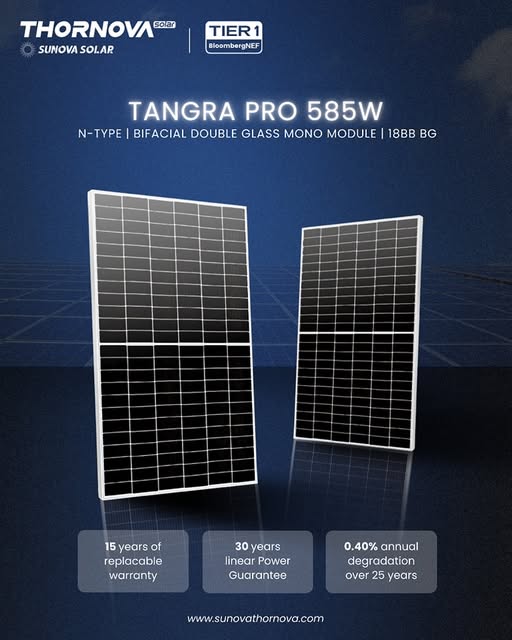 Sunova 585W Bifacial Solar Panel